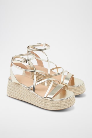 Sandales compensées - Argenté