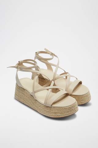 Sandales compensées - Ecru