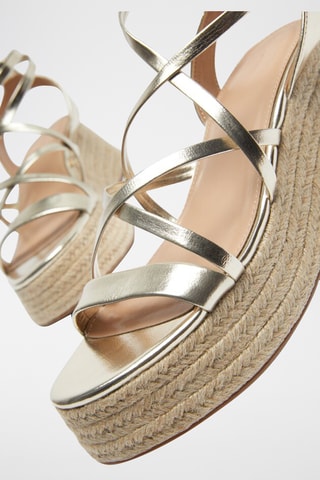 Sandalen met Sleehak - Zilverkleurig