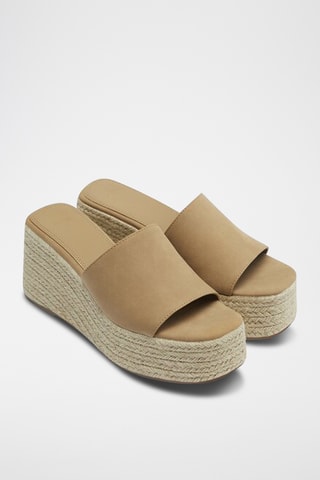Mules compensées - Beige clair