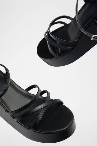 Sandalen met Sleehak - Zwart