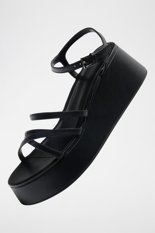 Sandalen met Sleehak - Zwart