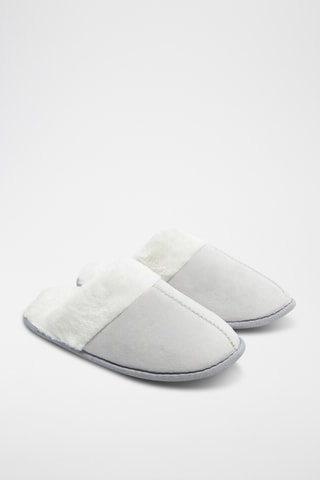Pantoufles fourrées - Gris clair