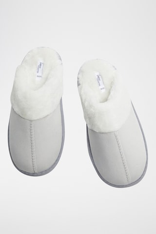 Pantoufles fourrées - Gris clair