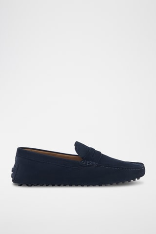 Mocassins en nubuck - Bleu marine
