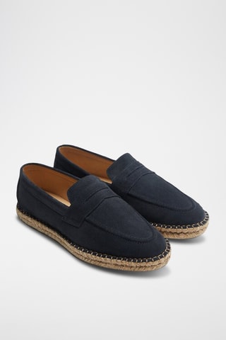 Mocassins en nubuck - Bleu marine