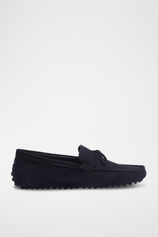 Chaussures bateau en nubuck - Bleu marine