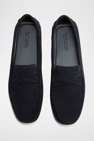 Chaussures bateau en nubuck - Bleu marine