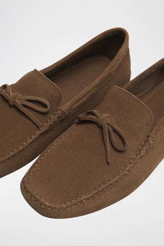 Chaussures bateau en nubuck - Marron foncé