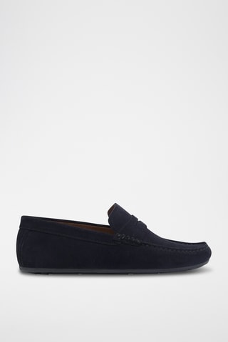 Mocassins en nubuck - Bleu marine