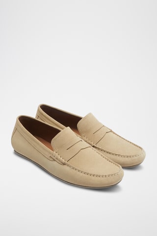 Mocassins en nubuck - Beige