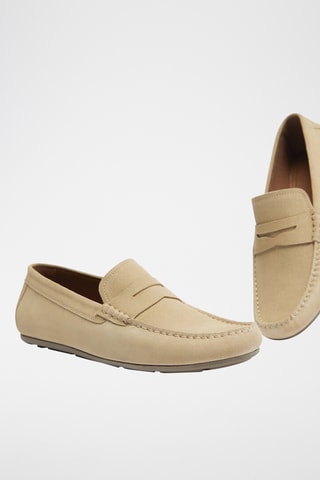 Mocassins en nubuck - Beige