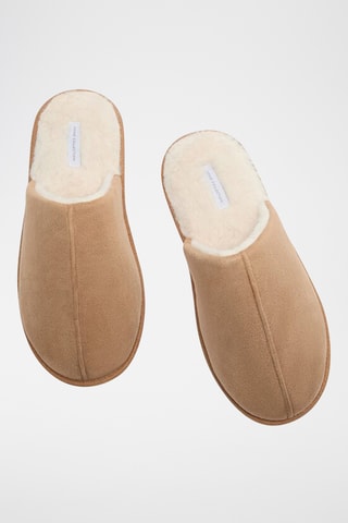 Pantoufles fourrées - Marron clair