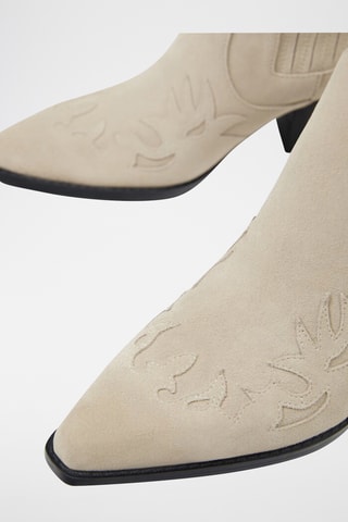 Bottines en nubuck - Ecru