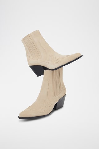 Bottines en nubuck - Ecru