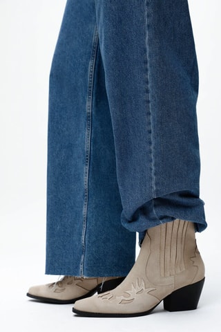 Bottines en nubuck - Ecru