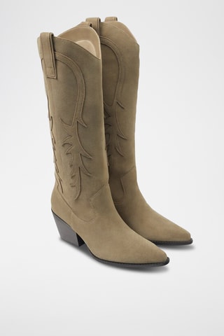 Bottes en nubuck - Beige