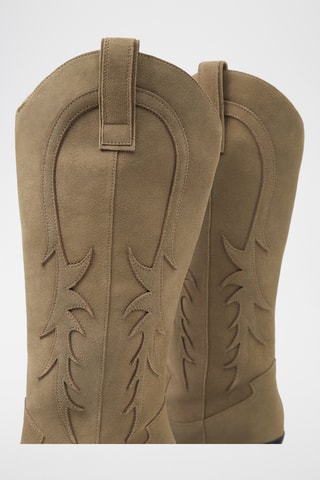 Bottes en nubuck - Beige