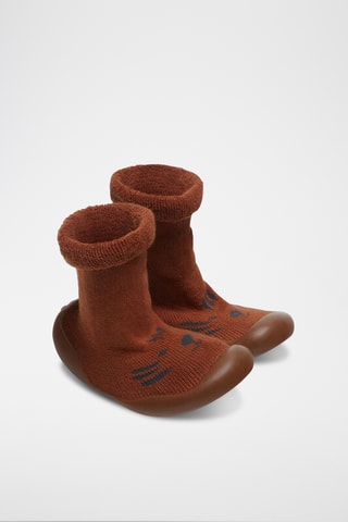 Chaussons-chaussettes - Rouge brique