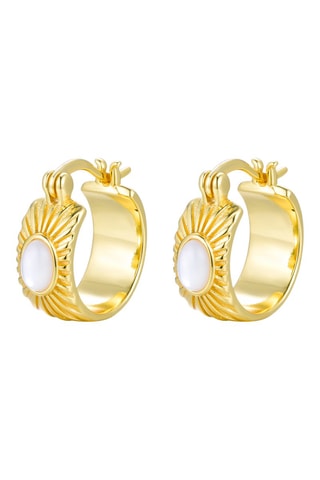 Boucles d'oreilles dorées à l'or fin jaune - Nacre