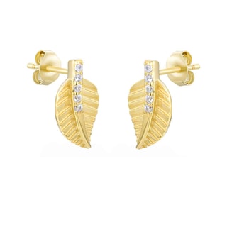 Boucles d'oreilles - Laiton doré & oxyde de zirconium