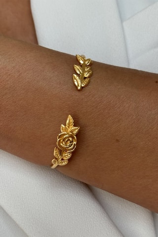 Pulseira rígida folheada a ouro fino amarelo