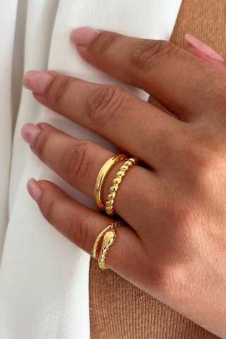 Anel folheado a ouro fino amarelo