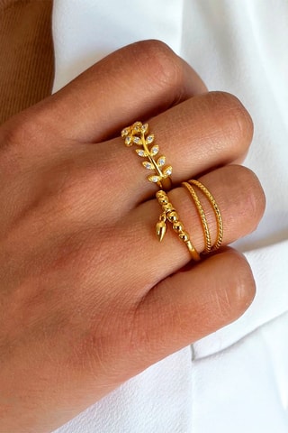 Anel folheado a ouro fino amarelo