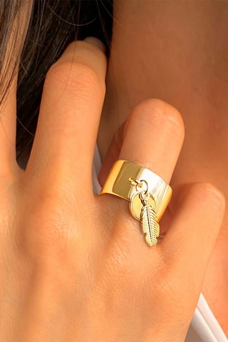Anel folheado a ouro fino amarelo