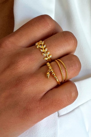 Anel folheado a ouro fino amarelo