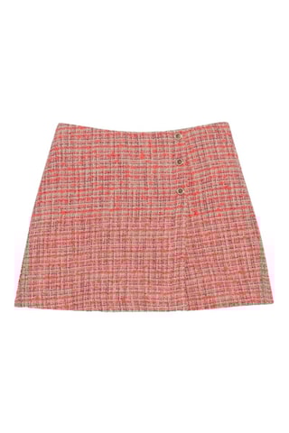 Jupe-short en tweed - Rose et corail