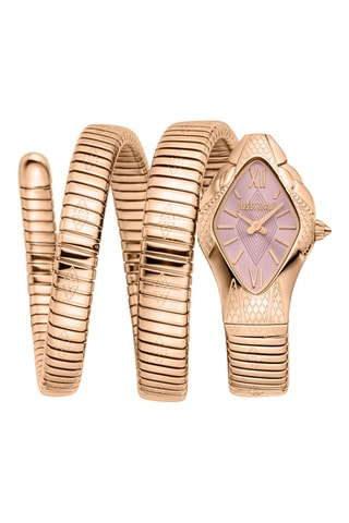 Montre à quartz en acier et doré à l'or rose