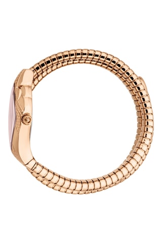 Montre à quartz en acier et doré à l'or rose