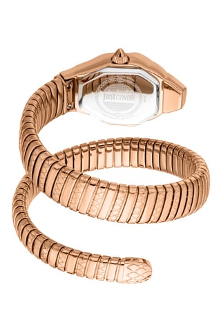 Montre à quartz en acier et doré à l'or rose