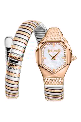 Montre à quartz en acier - Argenté et doré rose