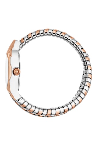 Montre à quartz en acier - Argenté et doré rose