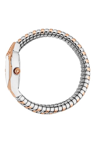 Montre à quartz en acier - Argenté et doré rose