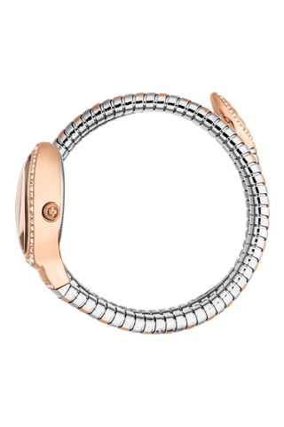 Montre à quartz en acier - Argenté et doré rose