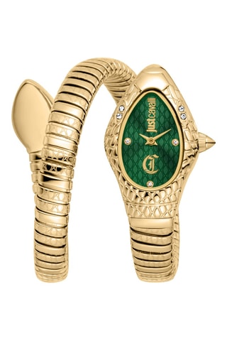 Montre à quartz en acier - Doré et vert