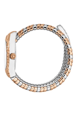 Montre à quartz en acier - Argenté et doré rose