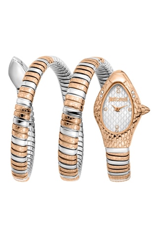 Montre à quartz en acier - Argenté et doré rose