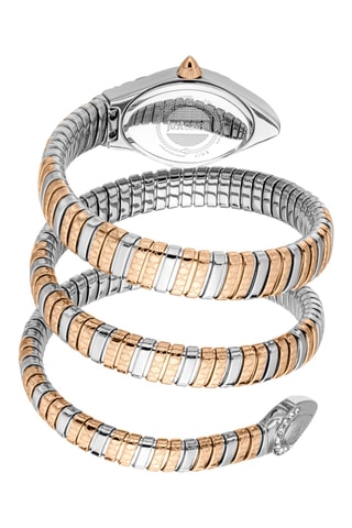 Montre à quartz en acier - Argenté et doré rose
