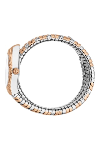 Montre à quartz en acier - Argenté et doré rose