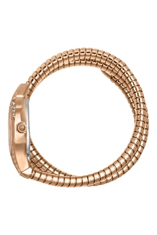 Montre à quartz en acier et cristaux tchèques - Doré rose et argenté