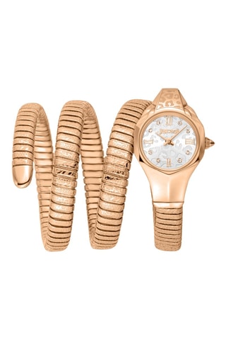Montre à quartz en acier et cristaux tchèques - Doré rose et argenté