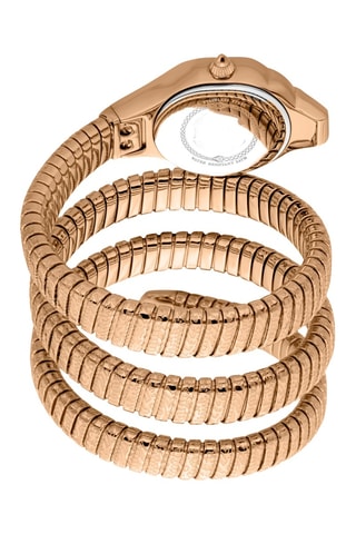 Montre à quartz en acier et cristaux tchèques - Doré rose et argenté