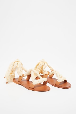 Sandales en cuir - 
Beige