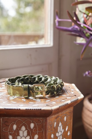 Ceinture en cuir de buffle - 
Vert