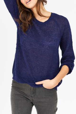 Pull en laine et mohair Bleu marine