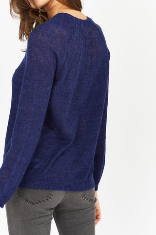 Pull en laine et mohair Bleu marine
